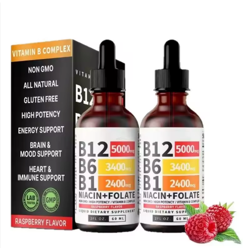 Supplément liquide de vitamine B12 à la framboise
