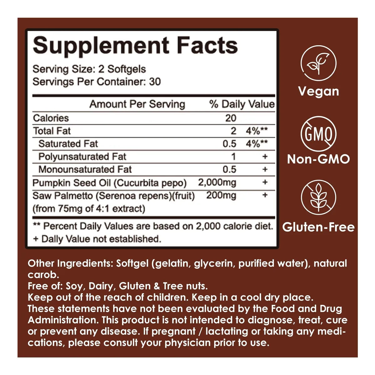 Gélules d'huile de pépins de courge