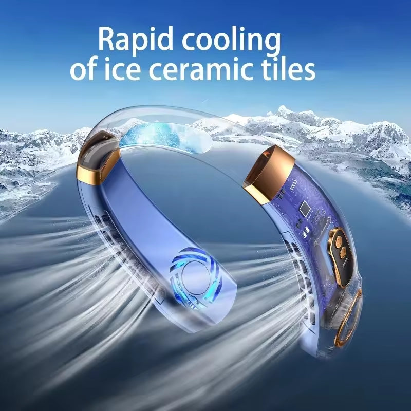 Ventilateur de cou numérique USB rechargeable électrique