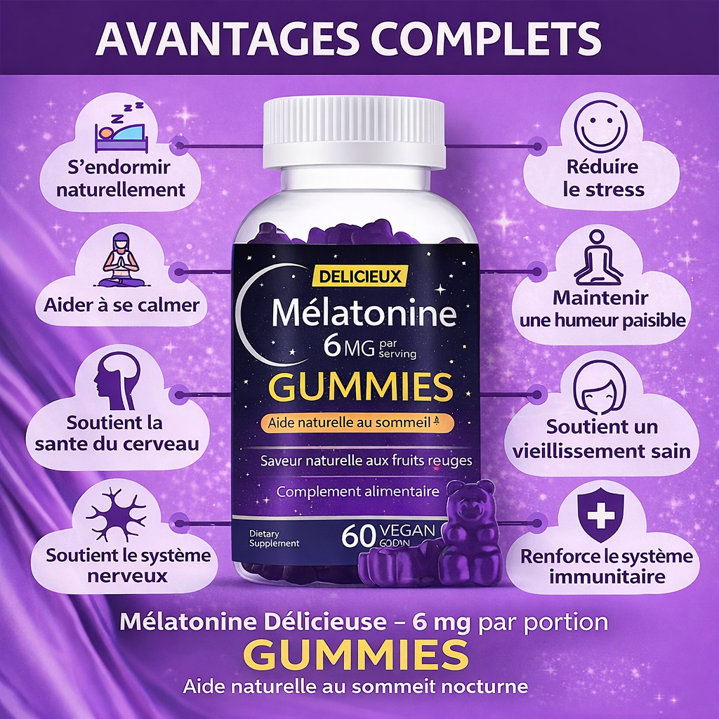 Gummies Mélatonine pour Sommeil et Relaxation