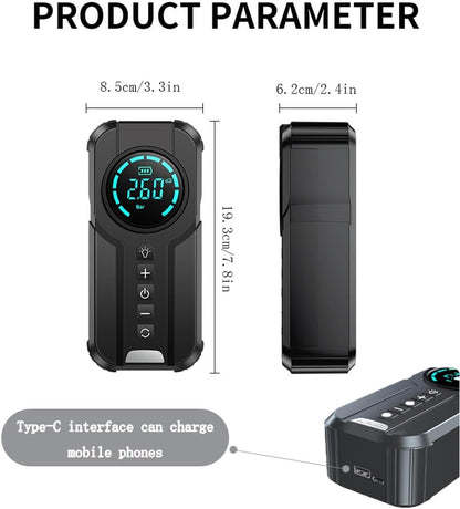 Démarreur Voiture Portable avec Compresseur d'Air