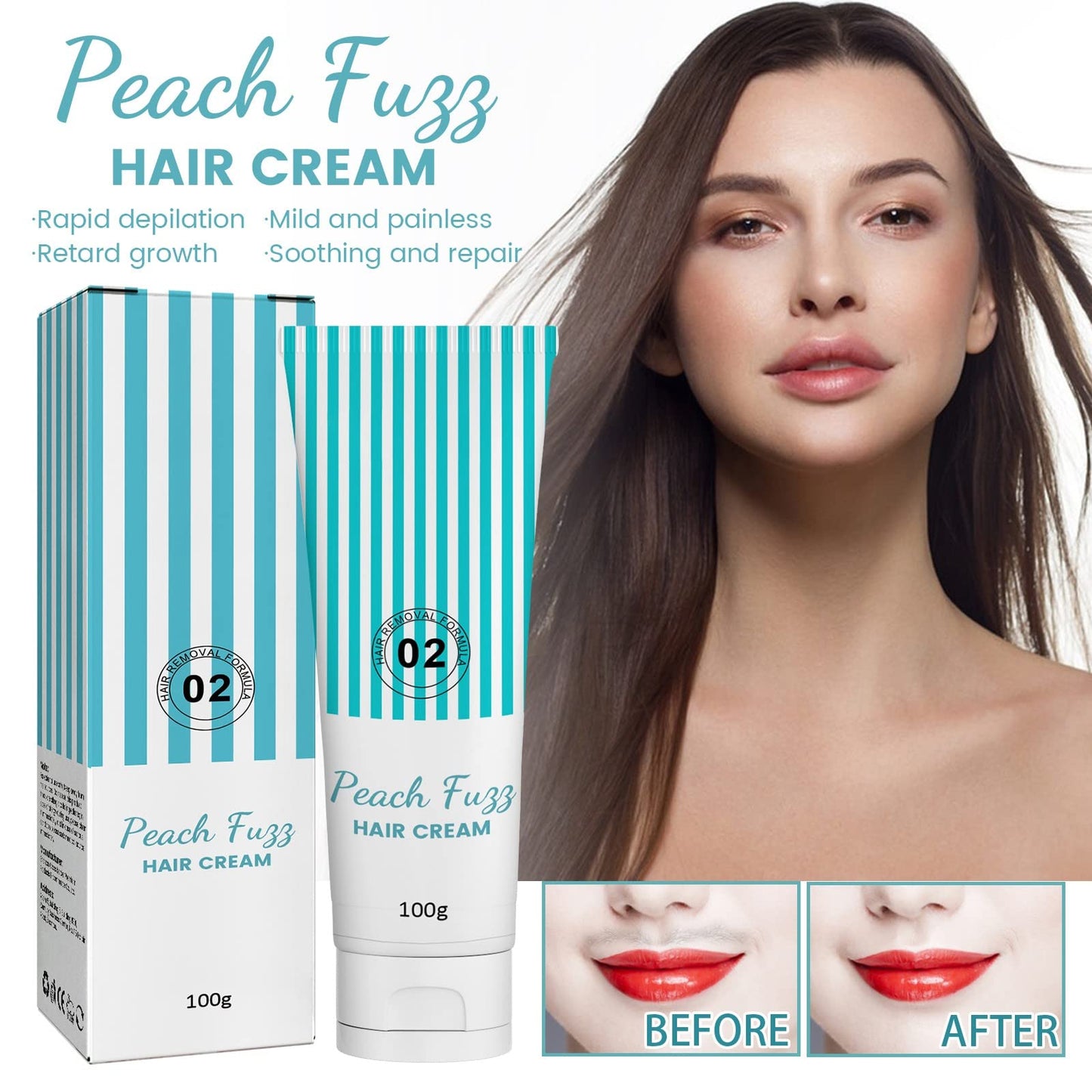 crème dépilatoire permanente pour le visage et les lèvres