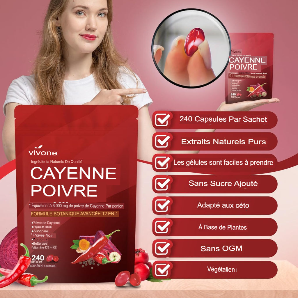 Cayenne Pepper-Complément alimentaire en capsules molles