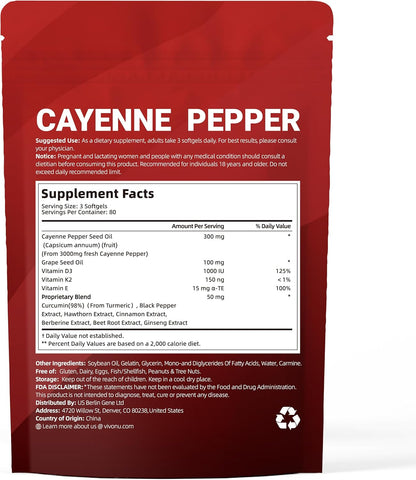 Cayenne Pepper-Complément alimentaire en capsules molles