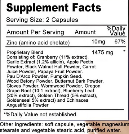 Capsule Parasites Blast Detox Complex