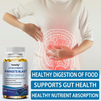 Supplément nettoyant pour l'intestin, santé digestive, santé immunitaire, et gonflage et gaz