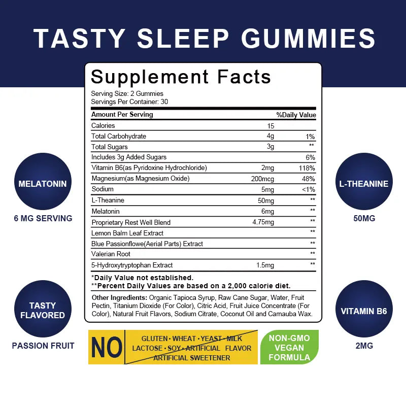 Gummies Mélatonine pour Sommeil et Relaxation