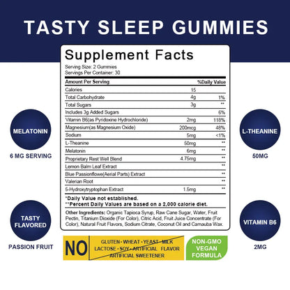 Gummies Mélatonine pour Sommeil et Relaxation