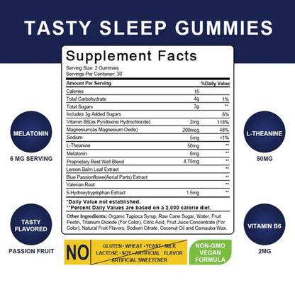 Gummies Mélatonine pour Sommeil et Relaxation