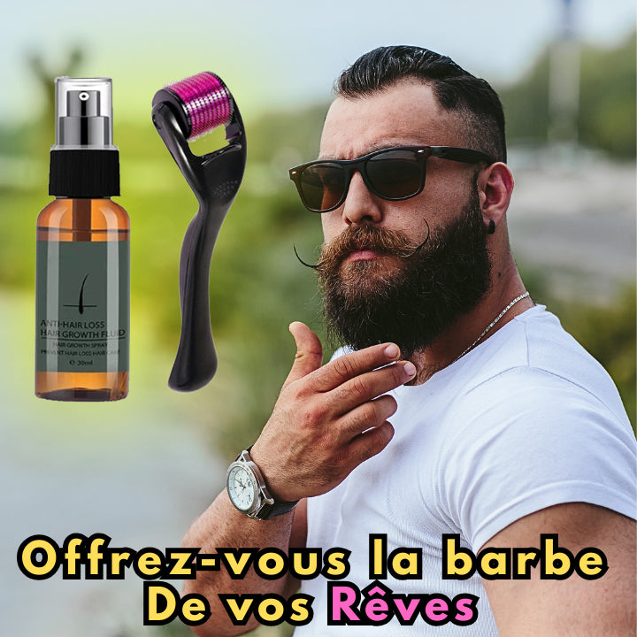 Ensemble de rouleaux de croissance de barbe naturels pour hommes