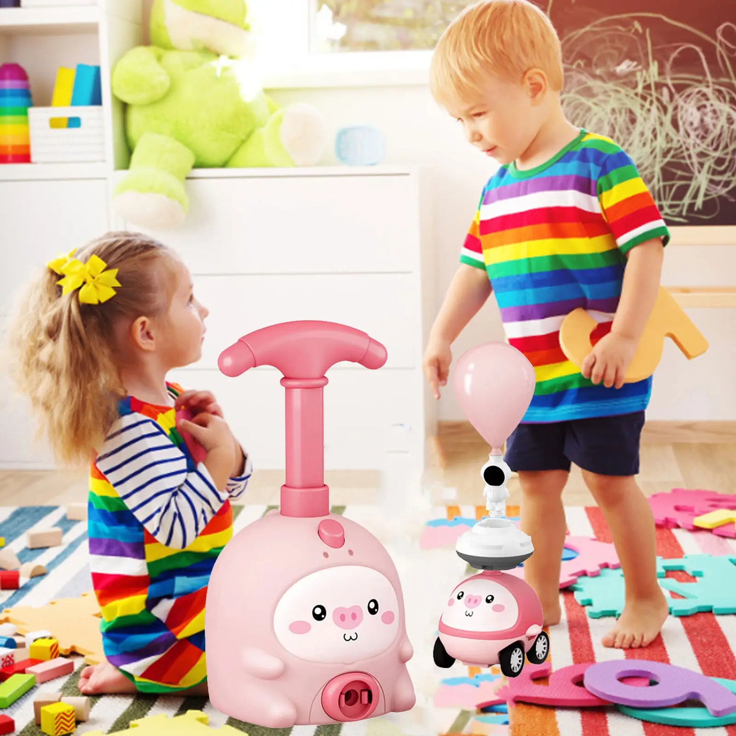 Ensemble de voiture propulsé par ballon pour enfants