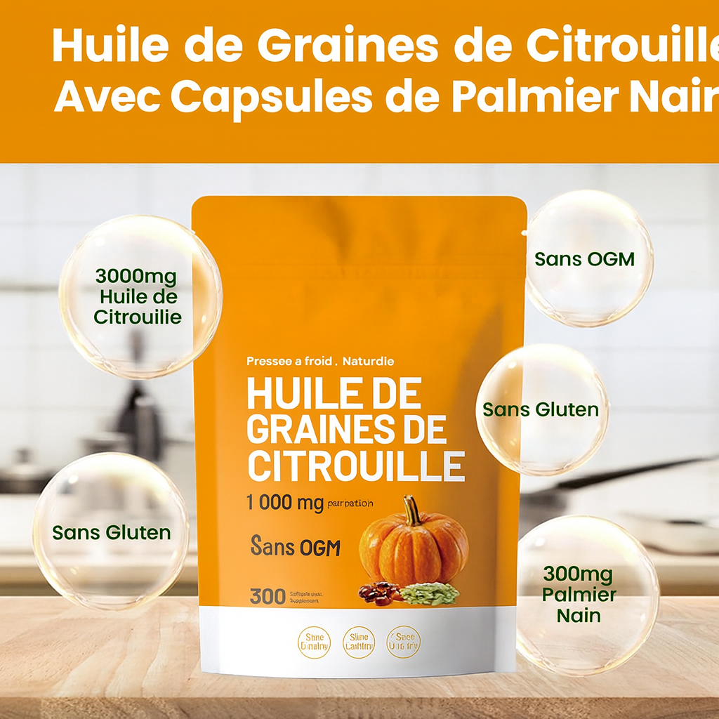 Capsules molles d'huile de graines de citrouille végétalienne