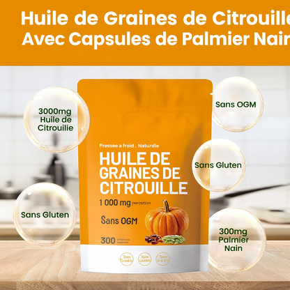 Capsules molles d'huile de graines de citrouille végétalienne