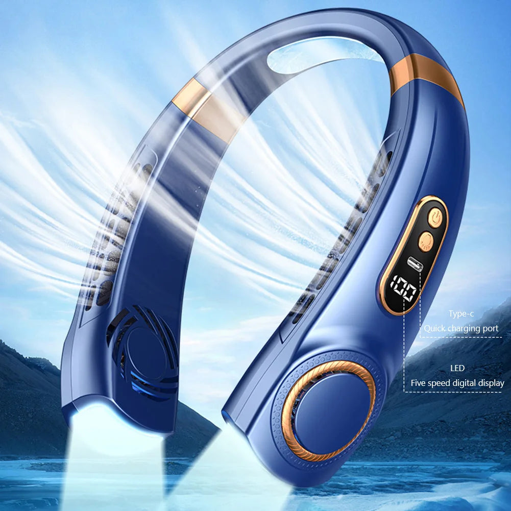 Ventilateur de cou numérique USB rechargeable électrique