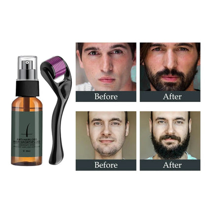 Ensemble de rouleaux de croissance de barbe naturels pour hommes