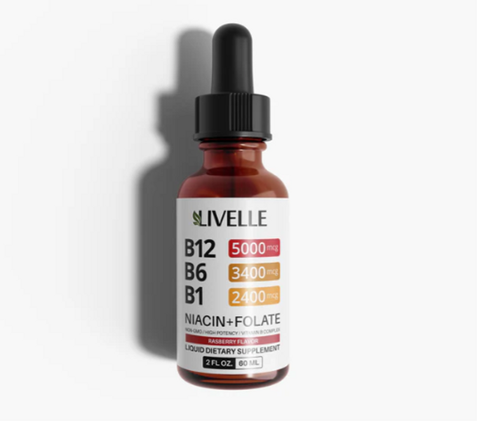 Supplément liquide de vitamine B12 à la framboise